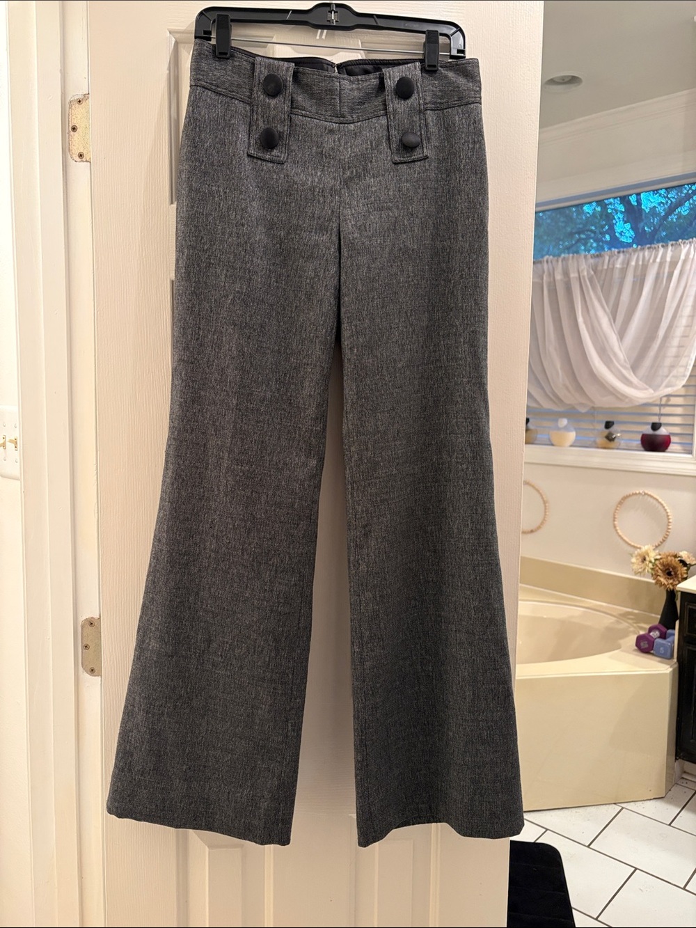 ANTONIO MELANI Gray Boot-Cut Dress Pants